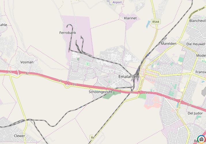 Map location of Emalahleni (Witbank) 